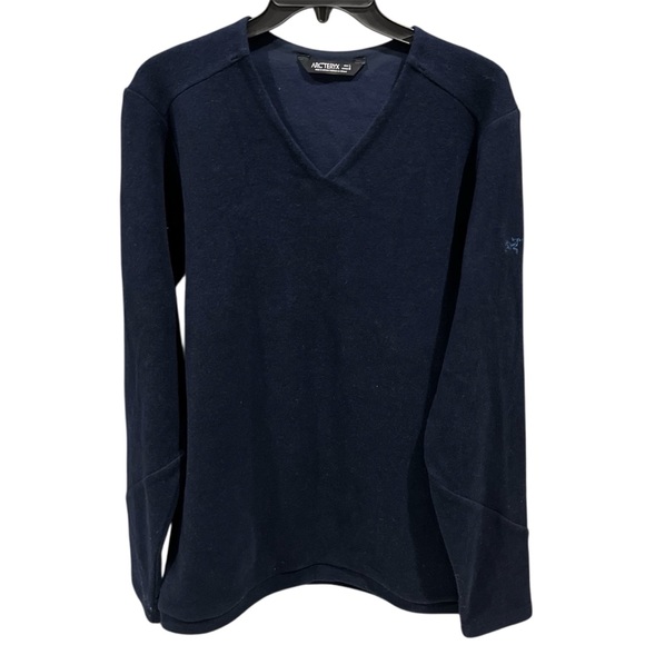 Arc’teryx Men’s Navy Blue Donavan Wool V-Neck Pullover Sweater Size Large